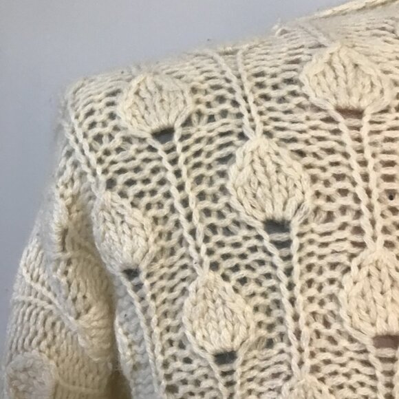 Line Loose Knit Cashmere Deep V 3/4 Sleeve Button Up Cardigan Size M - Picture 6 of 10